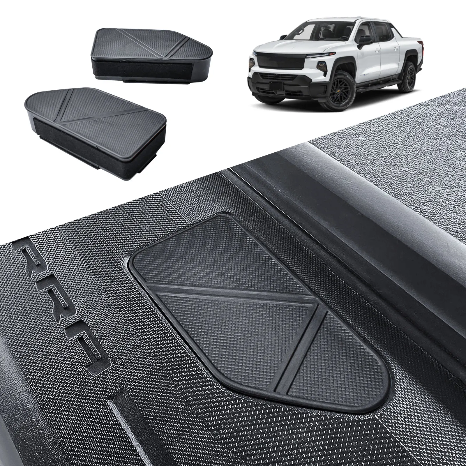 

Bed Rail Stake Pocket Covers for Chevrolet Silverado EV 2024-2026 /GMC Sierra EV 2024-2026 Truck Bed Rail Stake Rear Hole Plugs