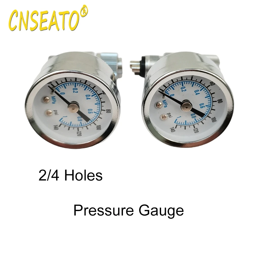 Dental Turbine Pressure Gauge Test High Low Speed Handpiece Air Dentistry Manometer Meter 2 4 Hole Lab Chair Unit Measuring Tool