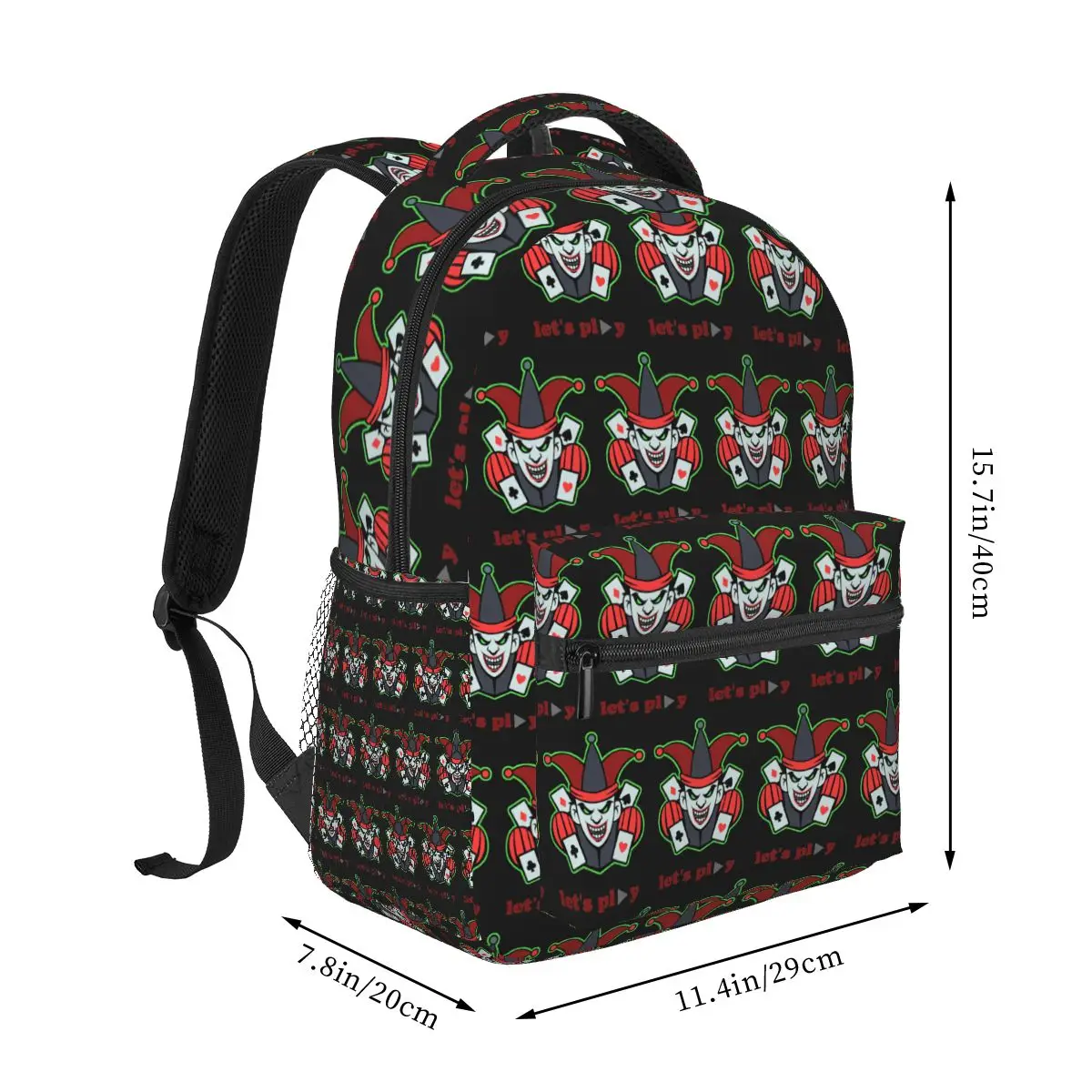 ポーカーカードゲームカジノ学生バックパックスクールバッグハイキング旅行デイパック男性女性ファッションブックバッグショルダーバッグ