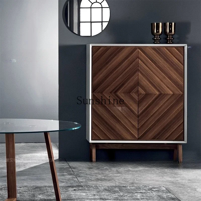Italian minimalist veneer parquet meal edge Nordic light luxury storage living room high-end decorative cabinet  FT