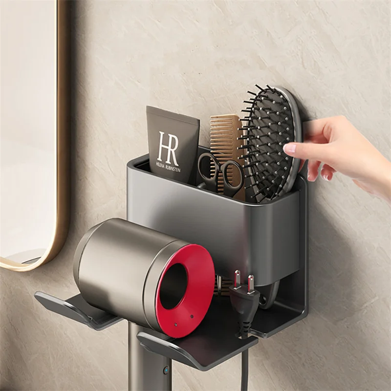 Hair Dryer Holder Wall Mounted Dryer Cradle Straightener Stand Hairdryer Organizer Toilet Blower Holder Shelf Bathroom Shelves