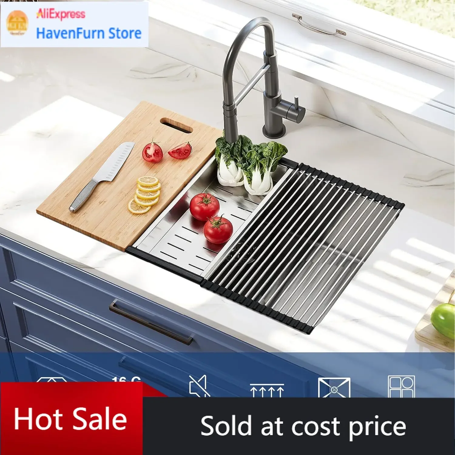 

Activity priceUndermount Stainless Steel Kitchen Sink Single Bowl Handmade Basin 16 Gauge 10 Inch Deep Multifunctional Workstati