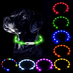 USB Charging Dog Collar Led Light Flashing Night Dog Cat Collars Luminous Collar Pet Collar Neck Decoration Glowing In Dark