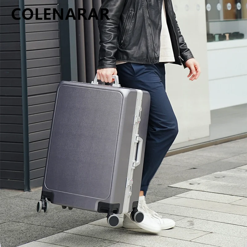 COLENARA Laptop Suitcase Front Opening Boarding Case USB Charging Multifunctional Trolley Case 20