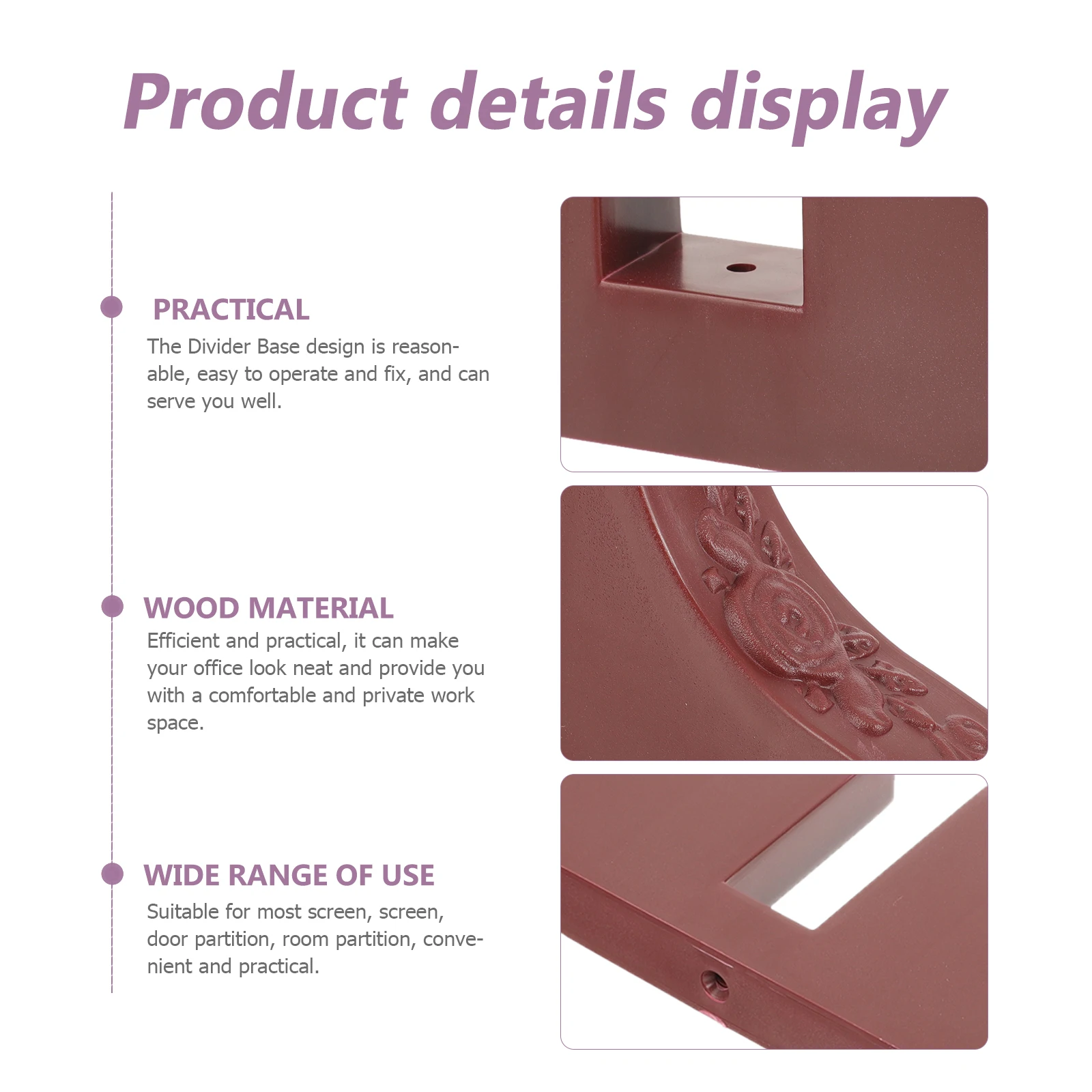 

Thickened Wood Stand Base Screen Partition Bracket Support Brackets For Home Office Privacy Screen Panel Feet Accessories Room