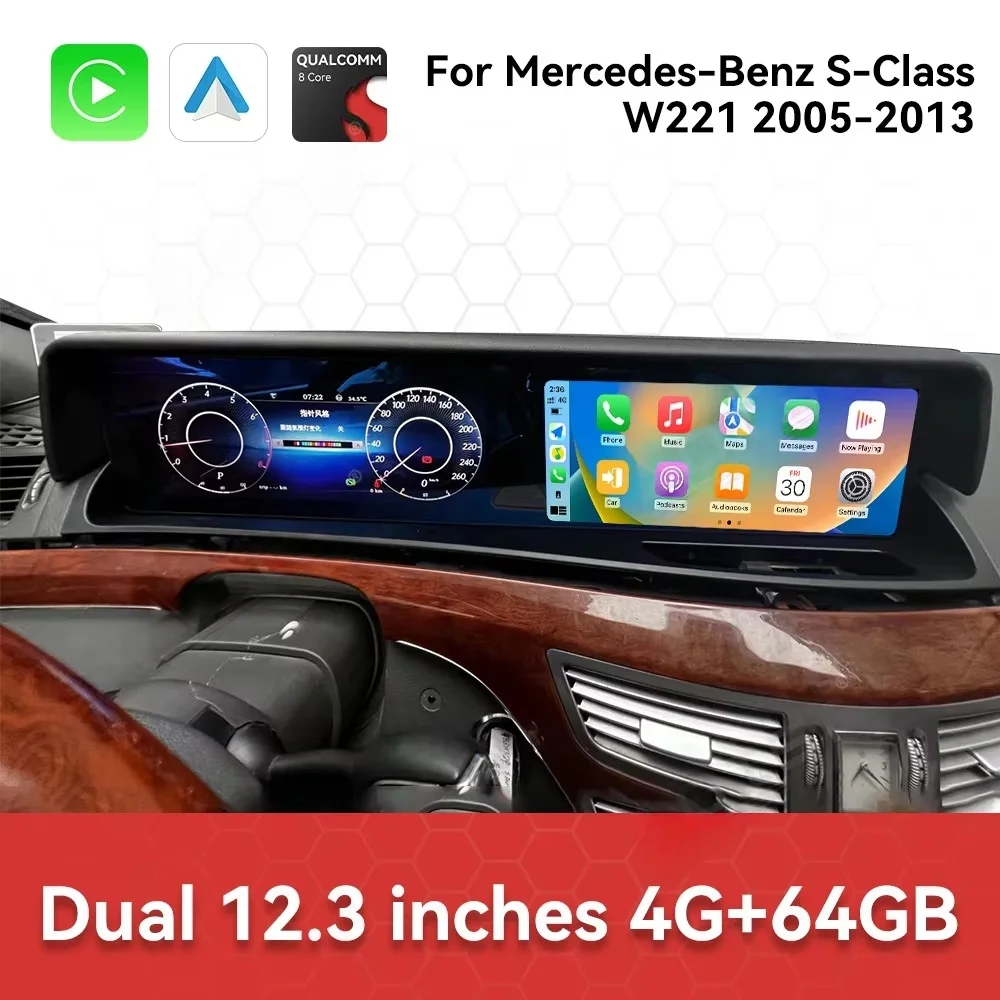 

Новейший экран Android-радио для Mercedes-Benz S Class CL W221 W216 2005-2013, автомобильная стереонавигация, GPS, медиаплеер, головка uni