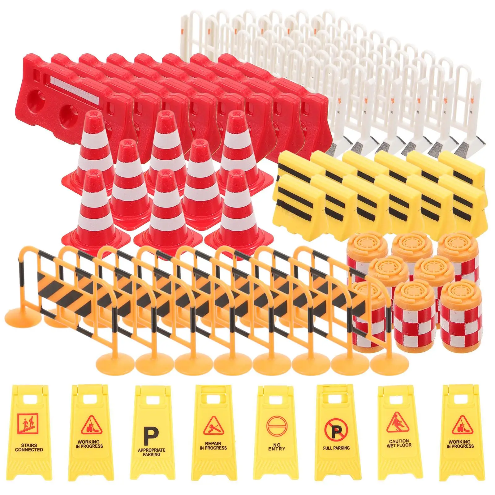 62 Pcs Traffic Scene Toys Kids Signs Children Educational Plaything Plastic Mini Signal Model Construction Party Favors