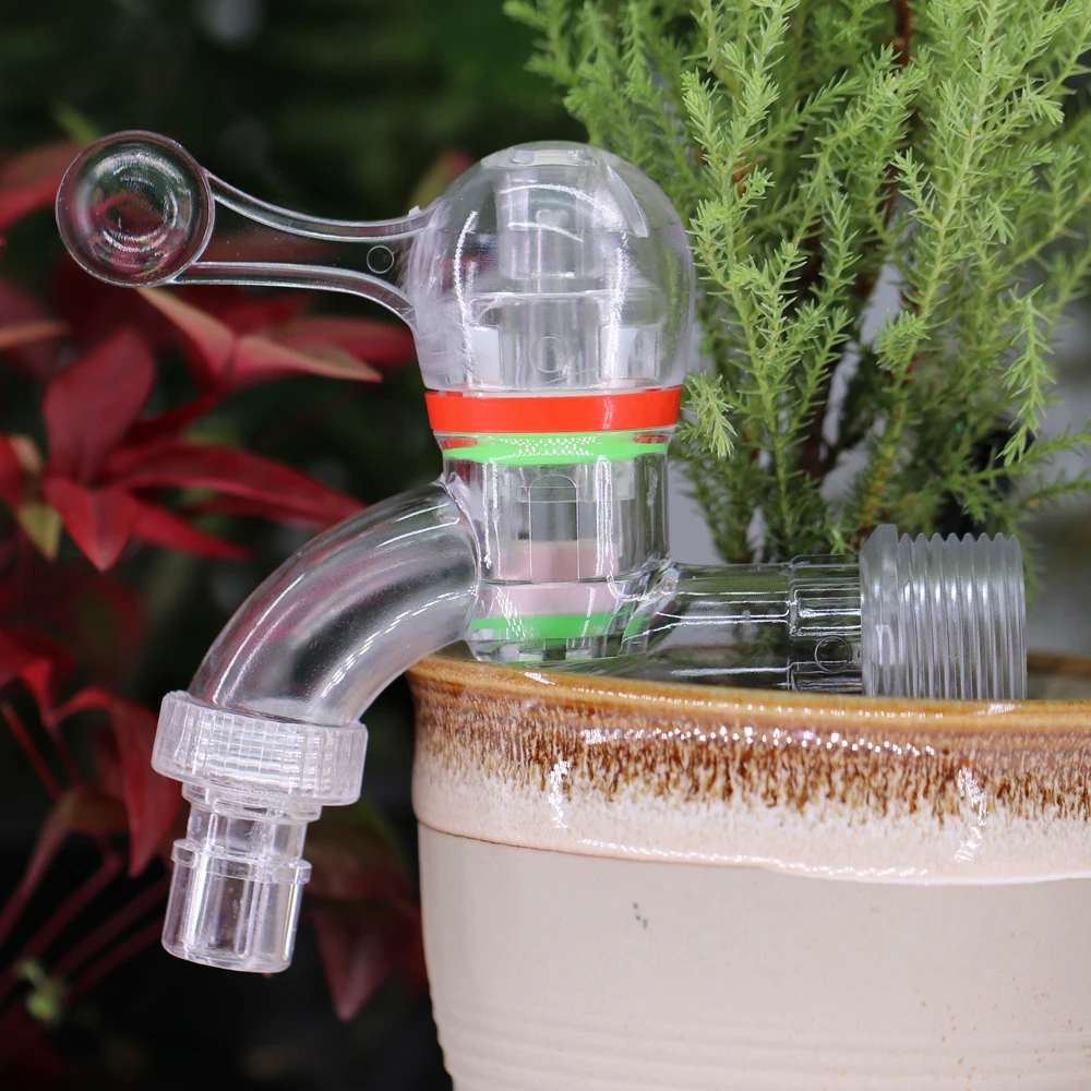 1PC Transparent Garden Water Tap 1/2\'\' 3/4\'\' Home Outdoor Plastic Faucet Irrigation Hose Bibb Washing Machine Valve for Kitchen
