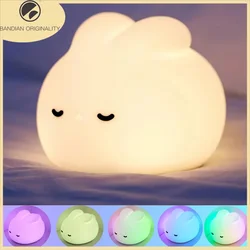 Rabbit Night Light For Kids Room Cute Bunny Lamp regali per Nursery Girls Boys Toddler Kawaii Room Decor USB Silicone Night Light