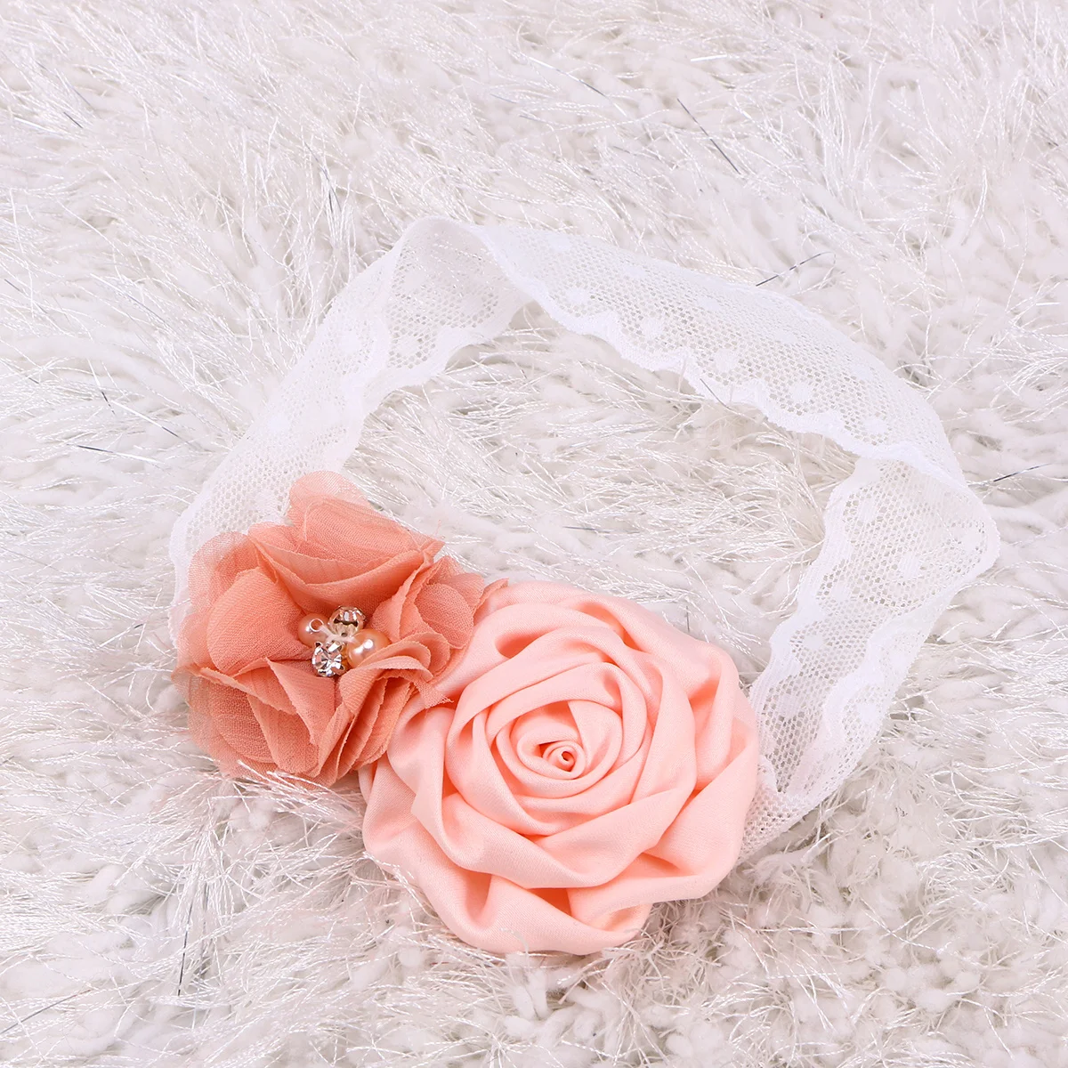 

2Pcs Flower Girl Sash Rhinestone Pearl Satin Ribbon Wedding Party Bridal Dress Up Accessory Flower Girl Sash Belt