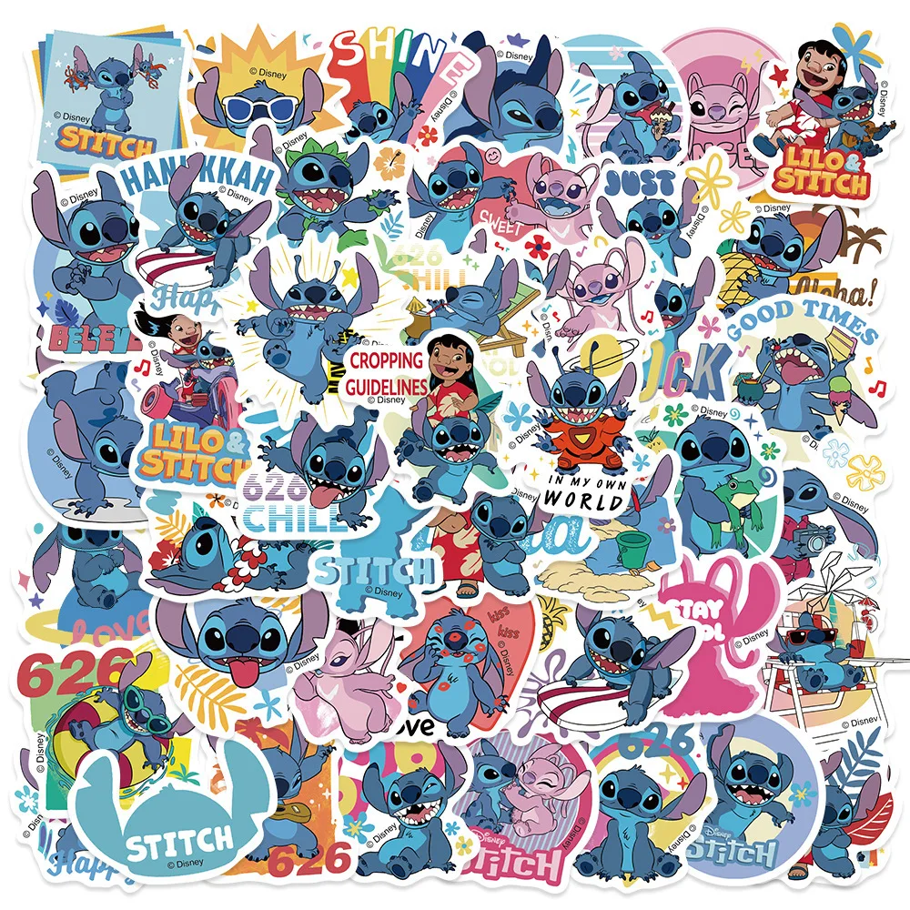 10/30/50PCS Disney Cartoon Lilo Stitch Stickers for Phone Laptop Diary Guitar Suitcase Graffiti Waterproof Sticker Decals Toy