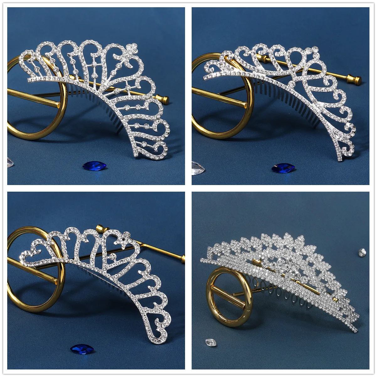 

Charm Rhinestone Flower Designs Wedding Hairpins Pearls Crystal Hair Combs for Women Girls Bridal Wedding Hair Accessories