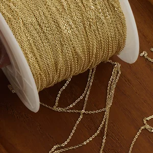 カスタムジュエリー製造用の6フィート14Kゴールド充填ケーブルチェーン、未完成のバルクフラットOチェーン1.0mm 1.3mm 1.5mm 2.0mm、送料無料 10ベストセールス14Kゴールド充填-10