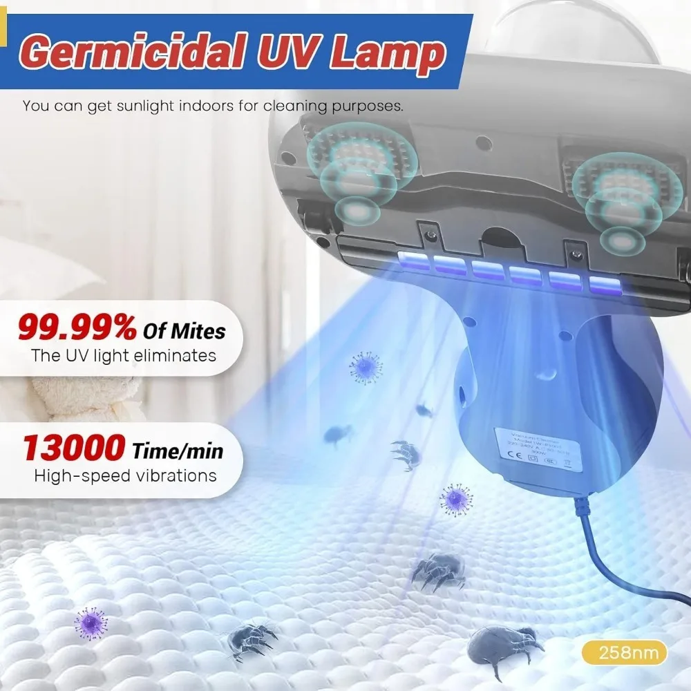 HAOYUNMA  Bed Vacuum Cleaner with Powerful Suction Upgraded Handheld Mattress Vacuum Cleaner for Bed Sheet Pillow Couch