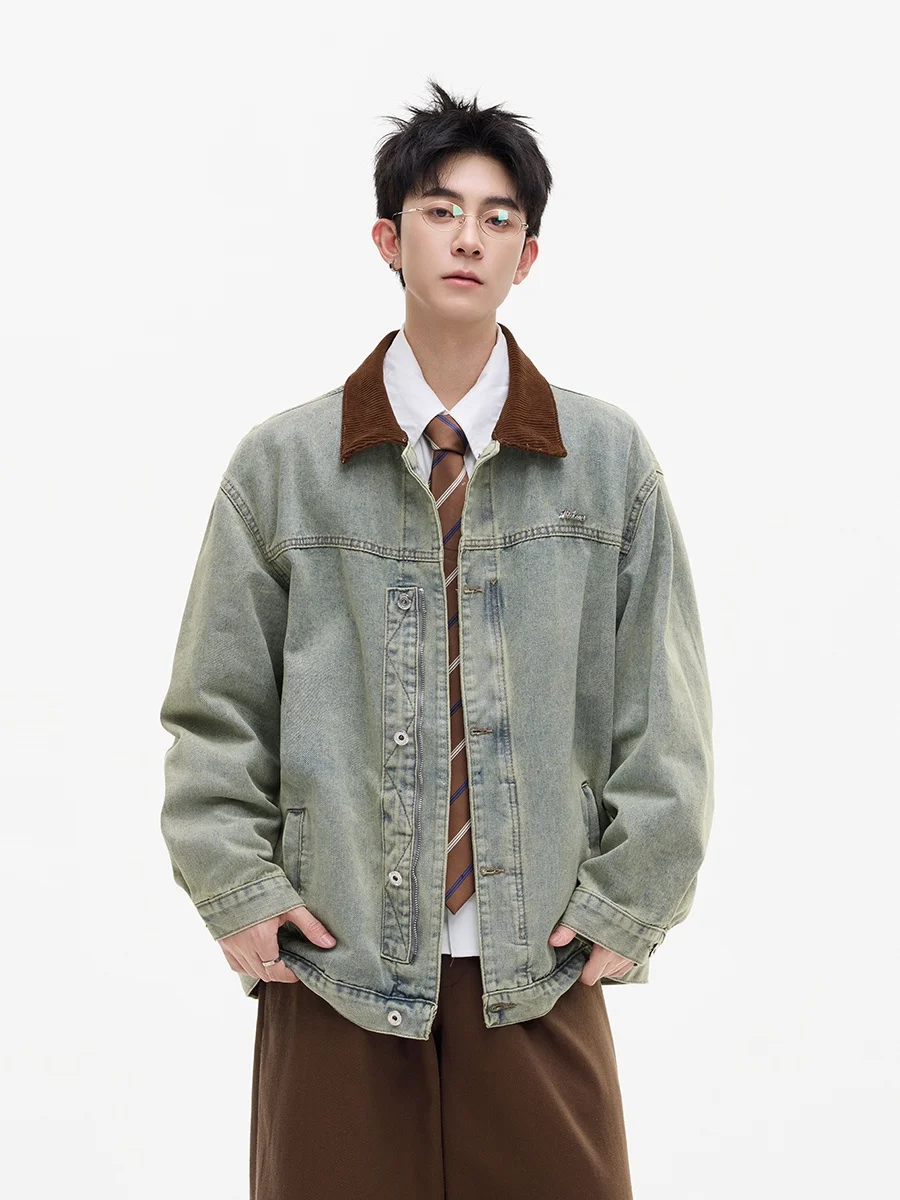 

Модная джинсовая куртка Boyue в японском стиле с пэчворком, в стиле рабочей одежды, повседневная, для молодежи