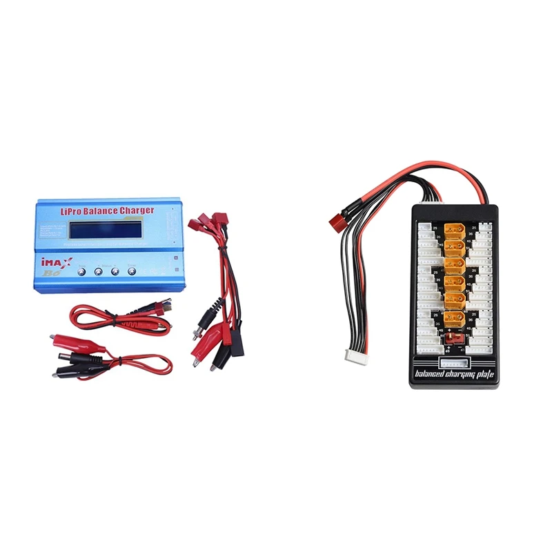 IMAX B6 80W XT60 Lipo Battery Balance Charger + B6AC Lipo Charging XT60 Adaptor Board 2-6S For RC Battery