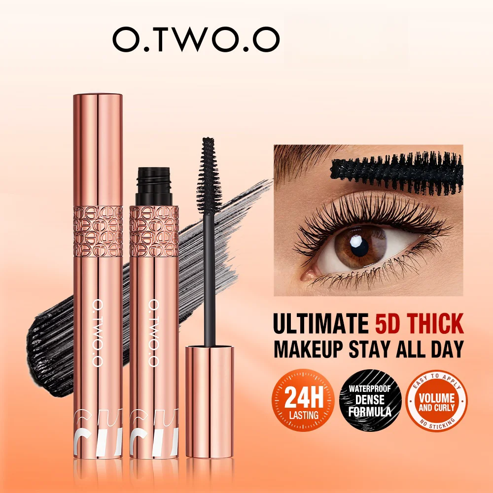 Wholesale O.TWO.O Mascara Waterproof Lengthens Eyelashes Extension Black Non-smudge Lengthening Volume 5D Silk Fiber Mascara