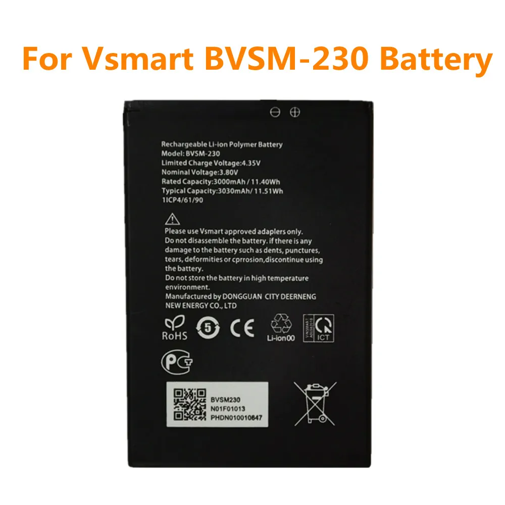 

New BVSM 230 Phone Battery For VSMART BVSM-230 BVSM230 3030mAh Bateria Battery Batteries Fast Shipping + Tracking Number