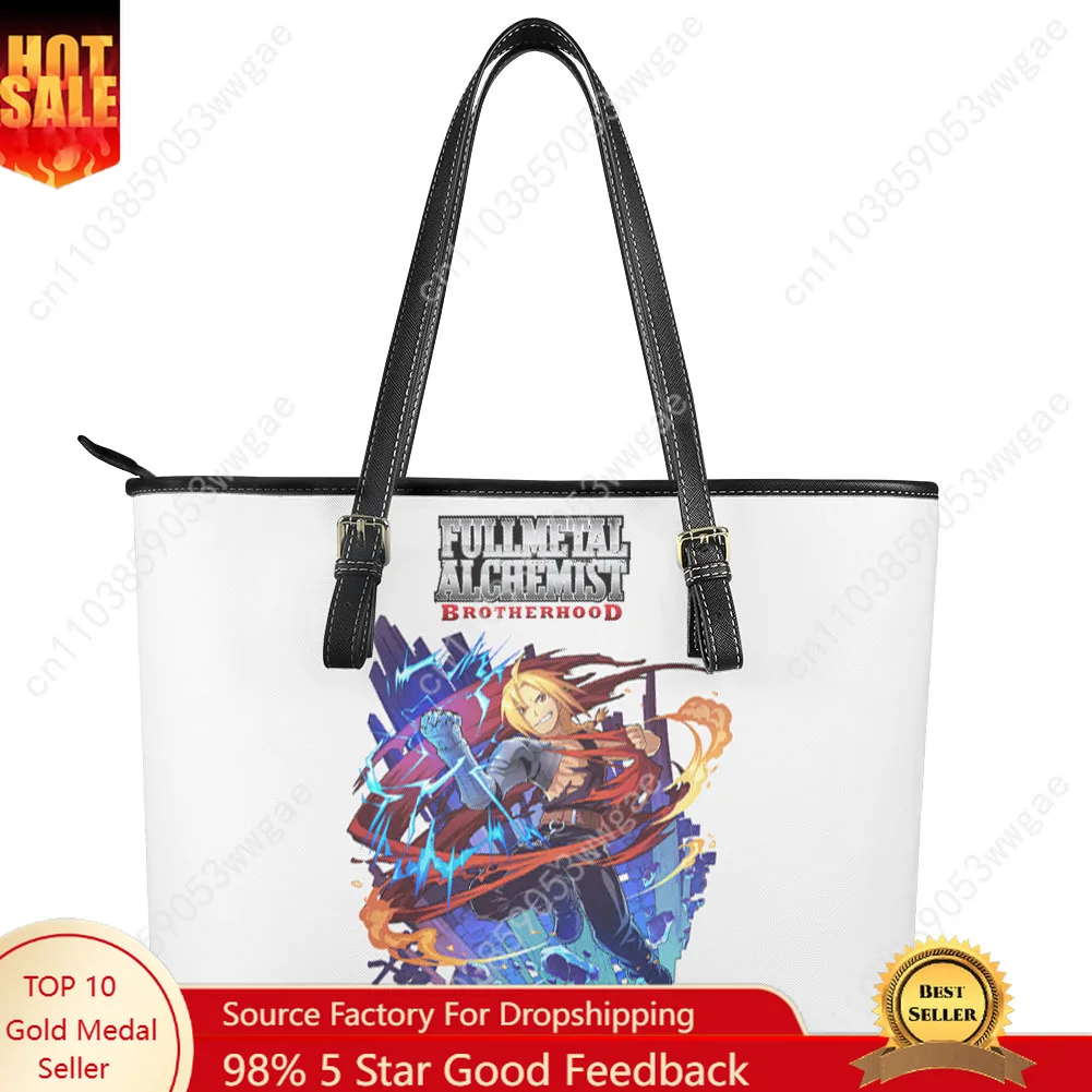 

Fullmetal Alchemist Handbag Womens Mens Vintage Personalized Tote Bag Shoulder Bag Business Leather Purse Travel Custom Bag Gift