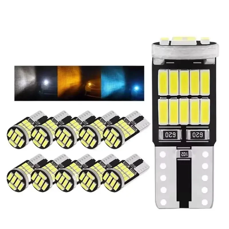 2-6pcs T10 W5W 194 501 Led Canbus No Error Car Interior Light T10 26 SMD 4014 Chip Pure White Instrument Lights B