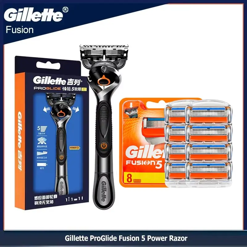 Gillette Fusion 5, мощная бритва Proglide для мужчин, ручная бритва, гиббол, борода, прецизионная чистая безопасная прямая машина для бритья