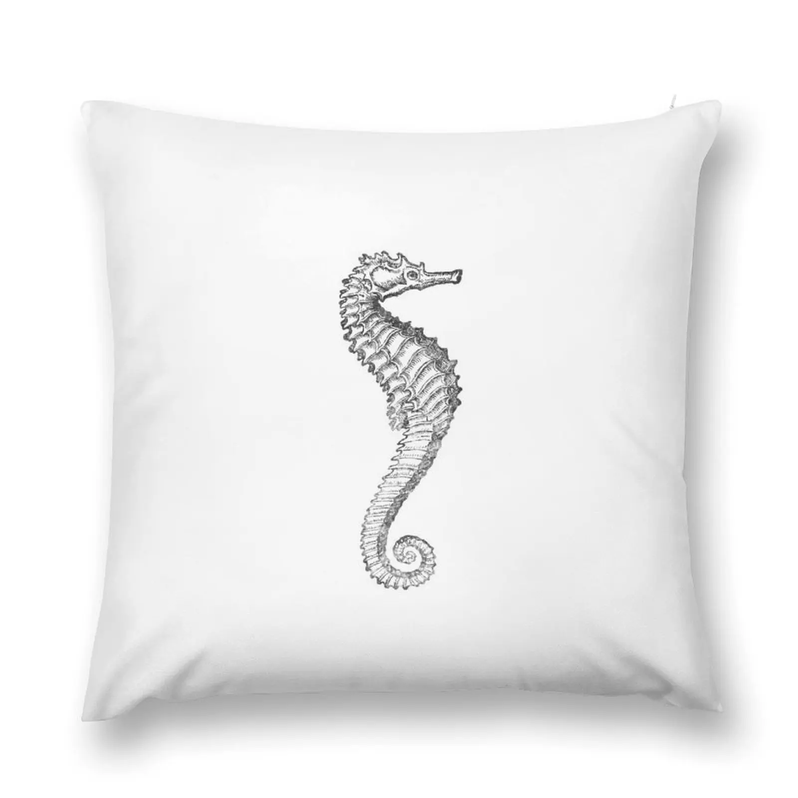 Silver On White Collection' - Seahorse Throw Pillow Christmas Covers Luxury Sofa Cushions Sofa Cushions Covers pillow