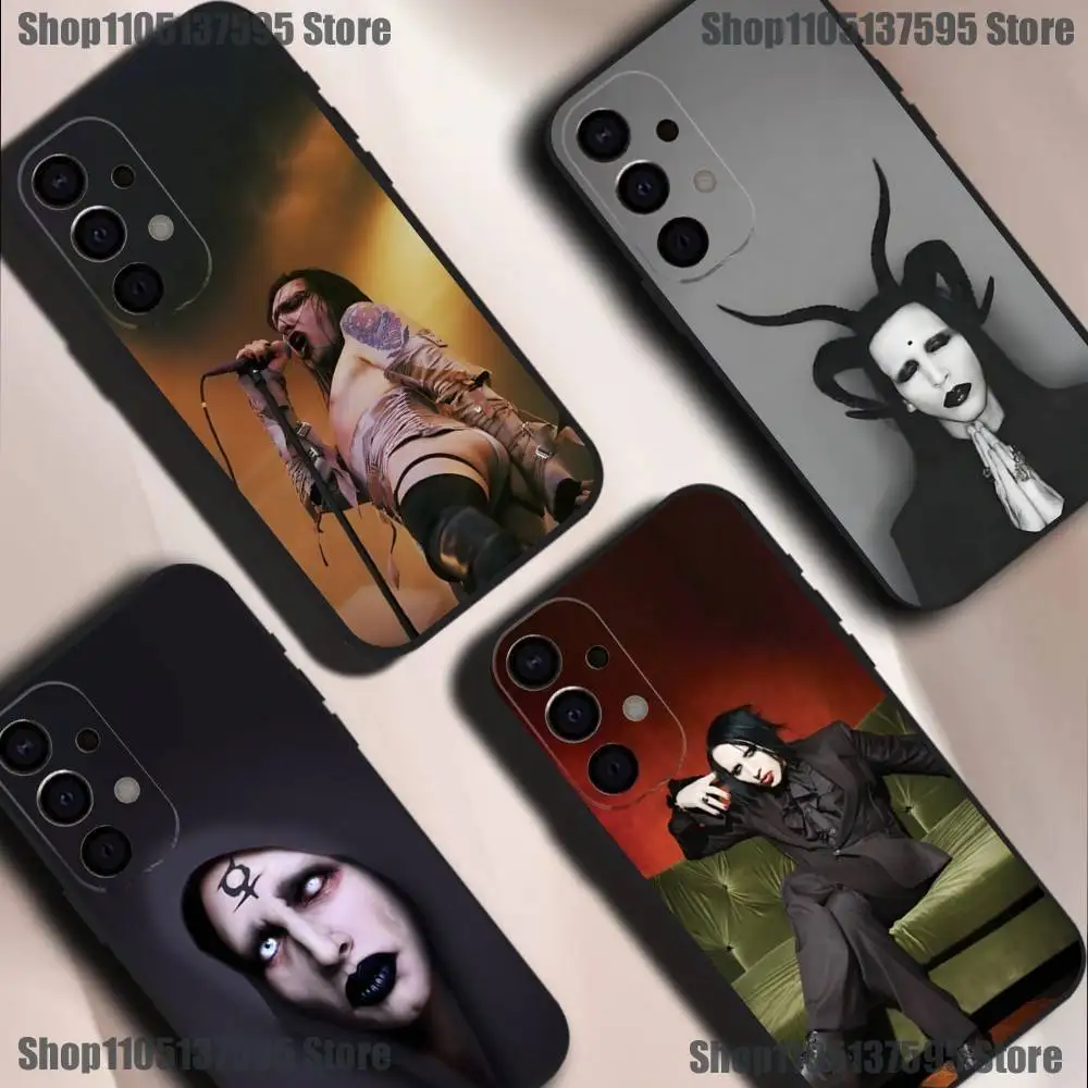 

Singer M-Marilyn M-Manson Phone Case For Samsung S25,S24,S21,S22,S23,S30,Ultra,S20,Plus,Fe,Lite,5G Black Cover