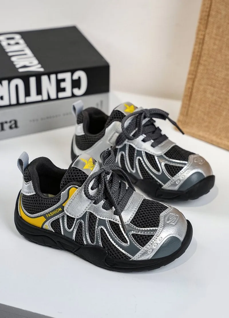 

2026 Spring and Autumn Hot Breathable and Comfortable BOY Children's Sports Shoes Daily Casual Shoes Space Silver Mesh Sneakers