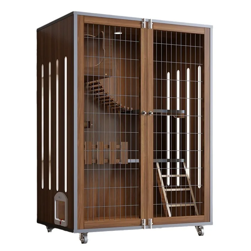 

Solid wood cage household space cat house luxury indoor house cat cabinet nest house