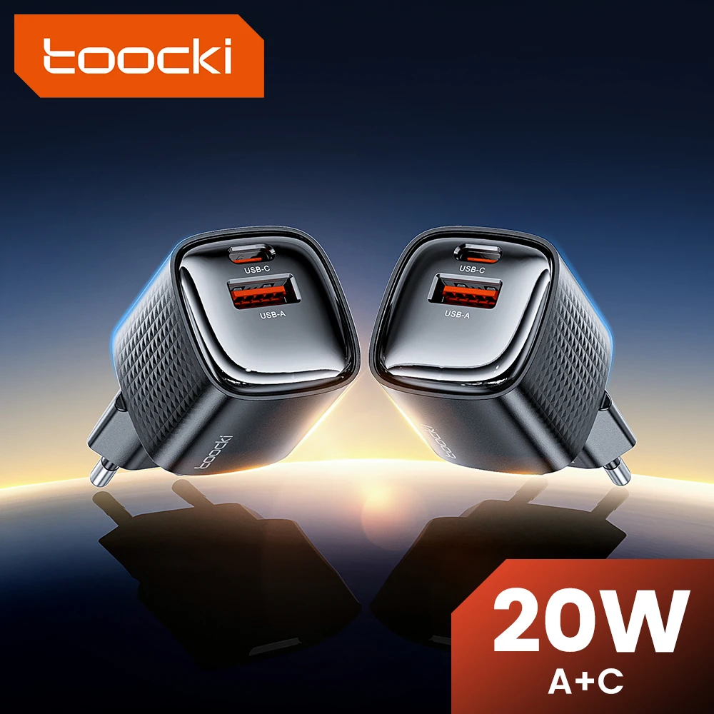 

Toocki 20 Вт GaN USB Mini Charger PD3.0 Fast Charge Type C Зарядное устройство для телефона iPhone 17 16 15 14 13 12 11 Pro Max Samsung S23 S24