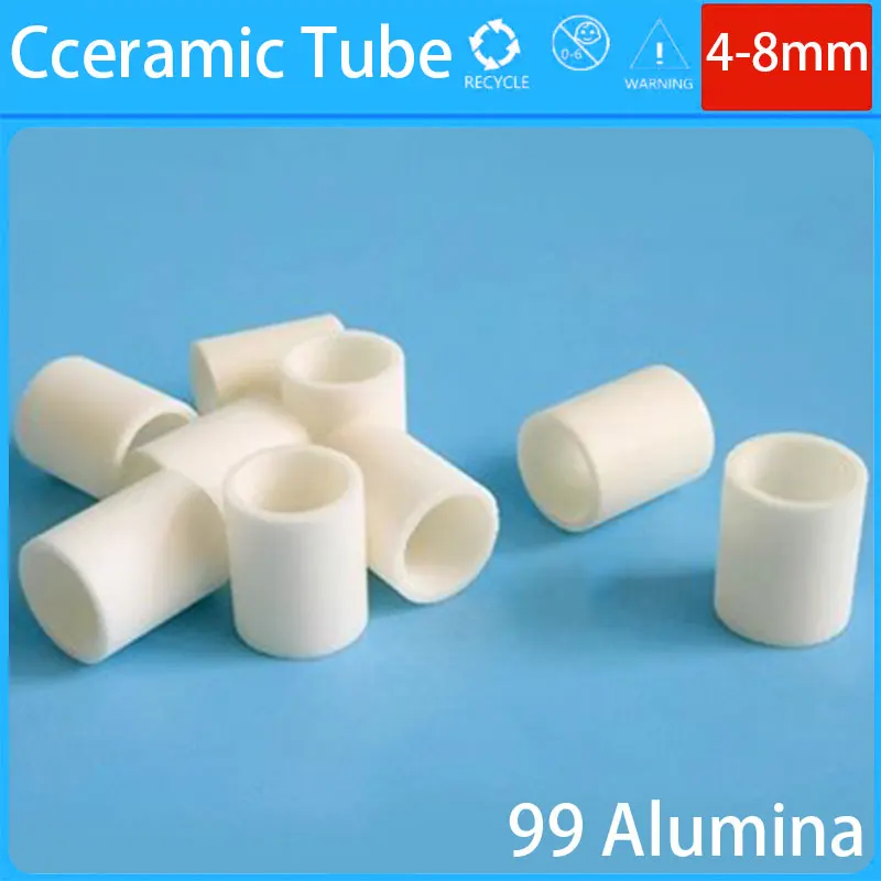 ID 0.6-11mm Ceramic Tube Aluminum Oxide Thermocouple Protection High Temperature Resistant Insulation Hollow Ceramic Tube