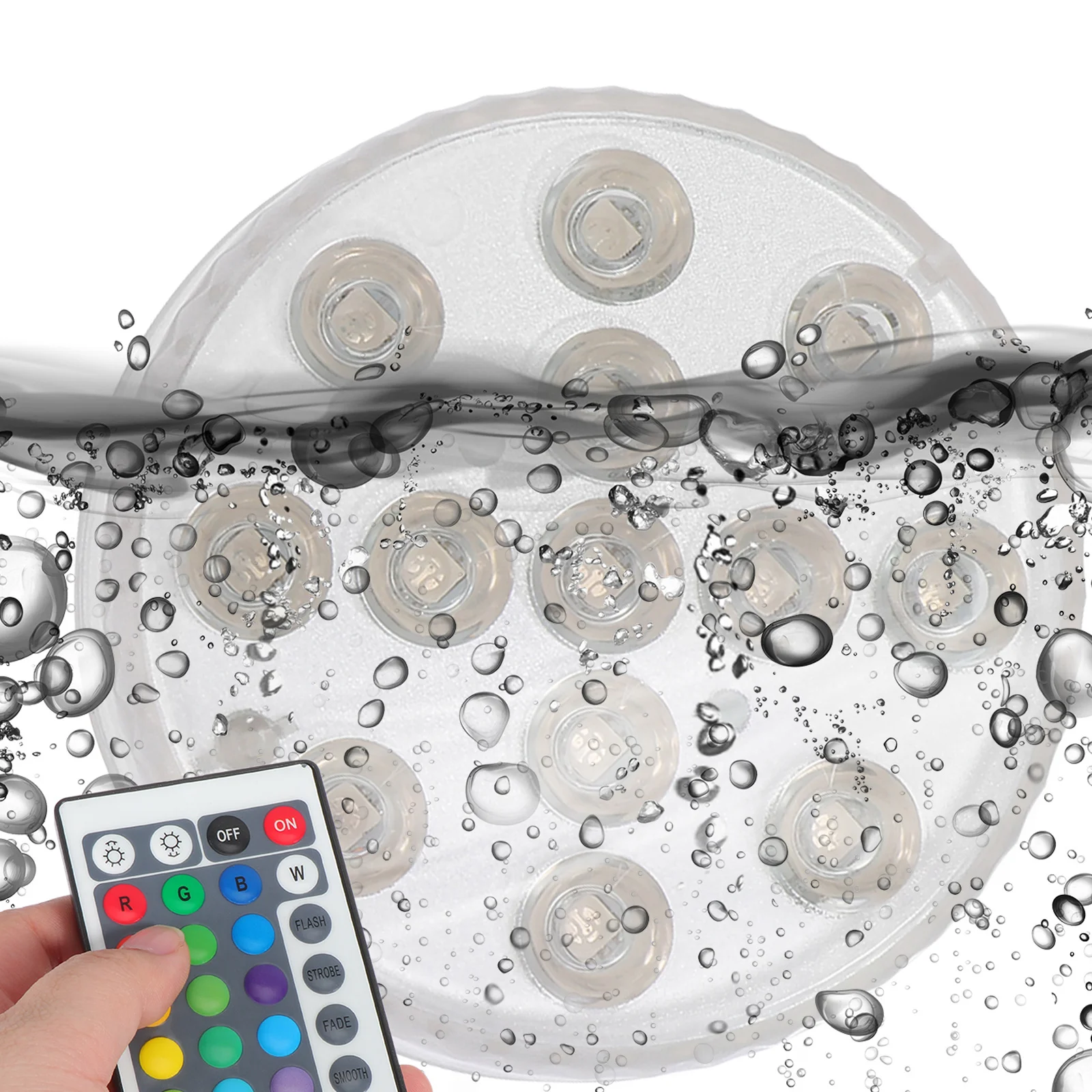 

1 set LED Diving Light 8.5CM IR Remote Submersible Waterproof Pool Bath Pond Fountain Aquarium Fish Tank Garden Party Lighting