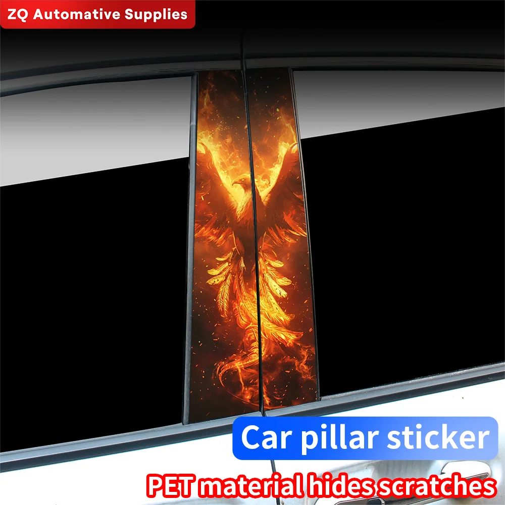 

Beauty Phoenix Car Stickers Waterproof Auto B Pillar Decor Cover Scratches Durable Car Doors Pillar Vinyl Decals Vehicle Decors