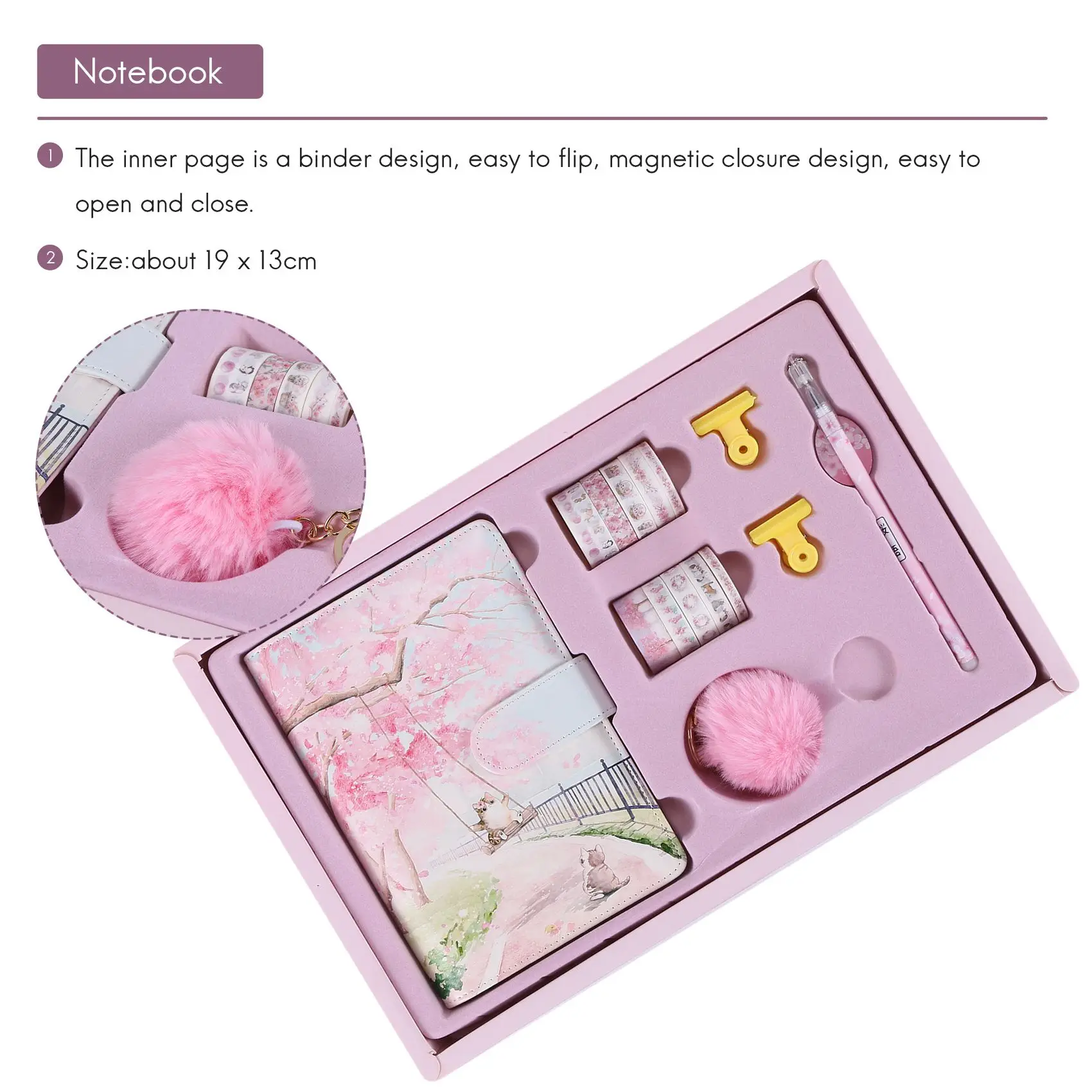 桜の花 80枚 A6 ルーズリーフノート ジャーナル アジェンダ プランナーセット 文房具、手帳-POS