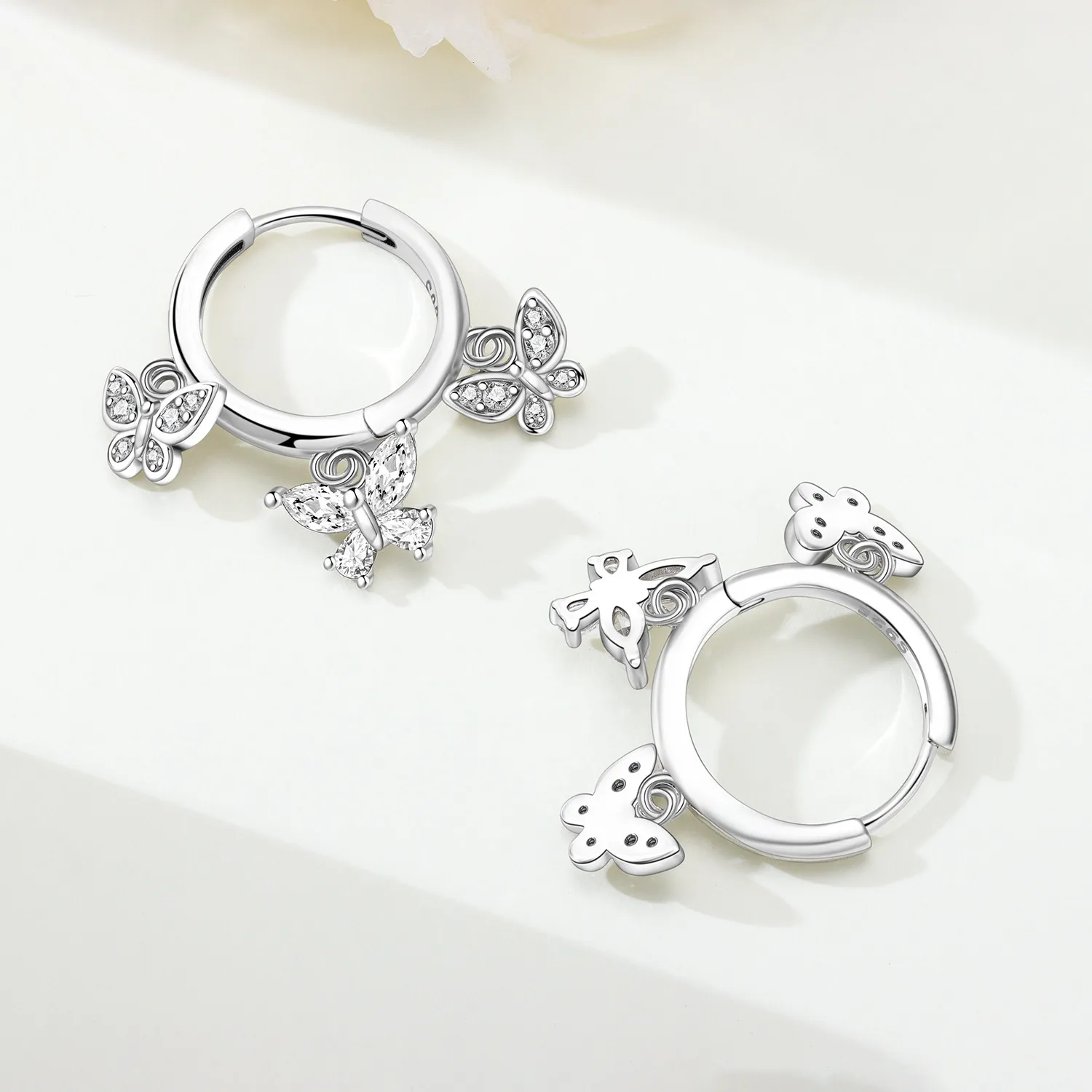 PANPOKI 925 فضة تألق فراشة الحشرات إسقاط أقراط النساء أقراط سحر موضة تنوعا مجوهرات الحفلات هدايا #2