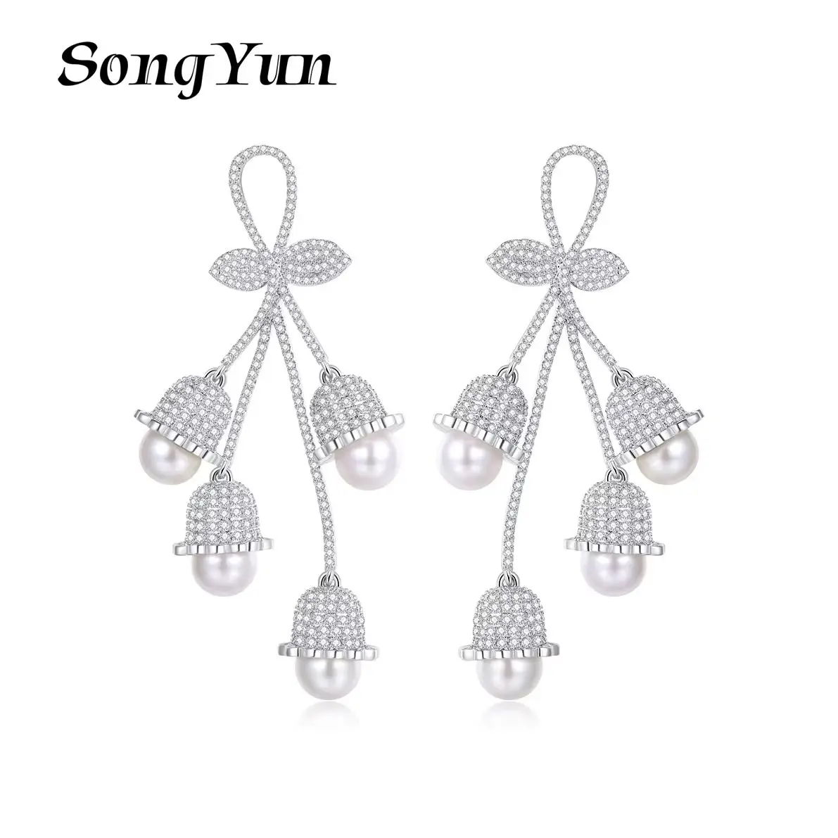 

SYYG Jewelry MHT Quality Brass Stud Earrings Dangle CZ 7A Zircon Wedding Bridal Minimalist Women Earring Jewelry