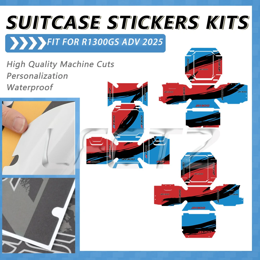 Motorcycle Aluminium Panniers Luggage Protective Decals Fit for R1300GS Adventure R1300GSA ADV Top Box Suitcase Stickers Set