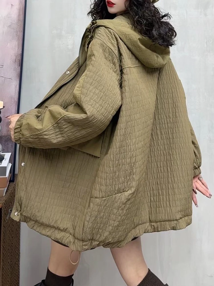 Max LuLu Korean Fashion Winter Females Quilted Parkas Luxury Oversized Classic Jeackets Warm Thicken Plaid Vintage Leisure Coats