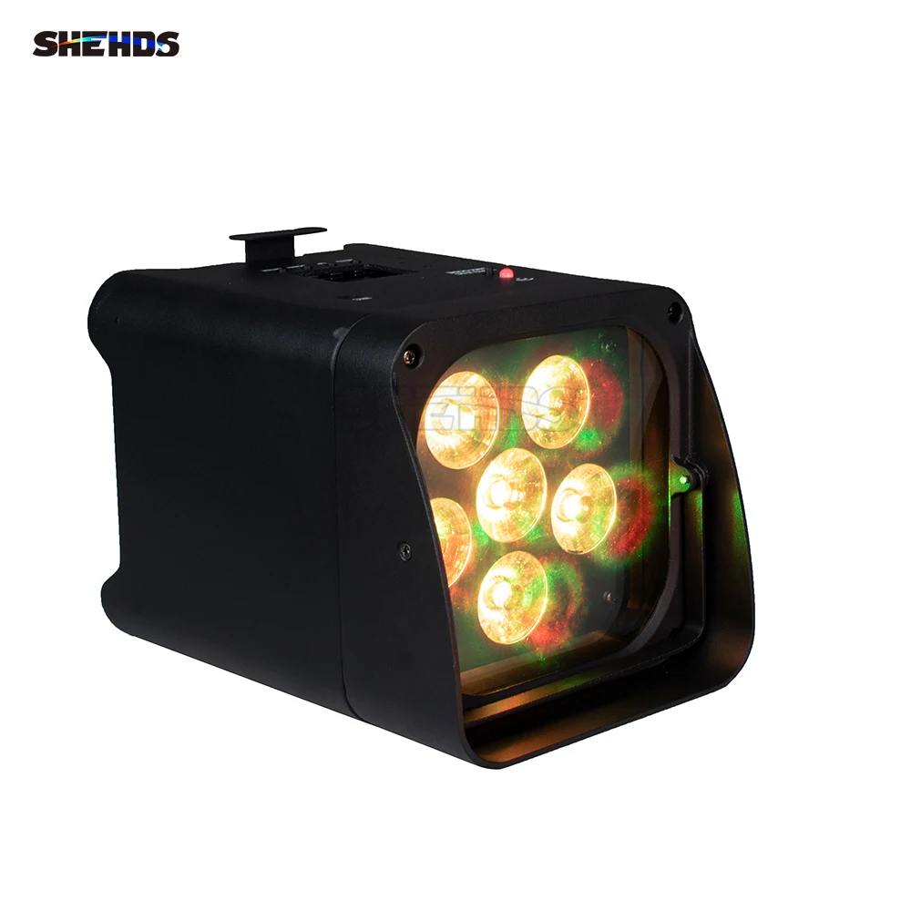 SHEHDS LED Par Light Wireless Remote 6x18W 6in1 RGBAW+UV with Battery For DJ Disco Christmas Decoration Audience