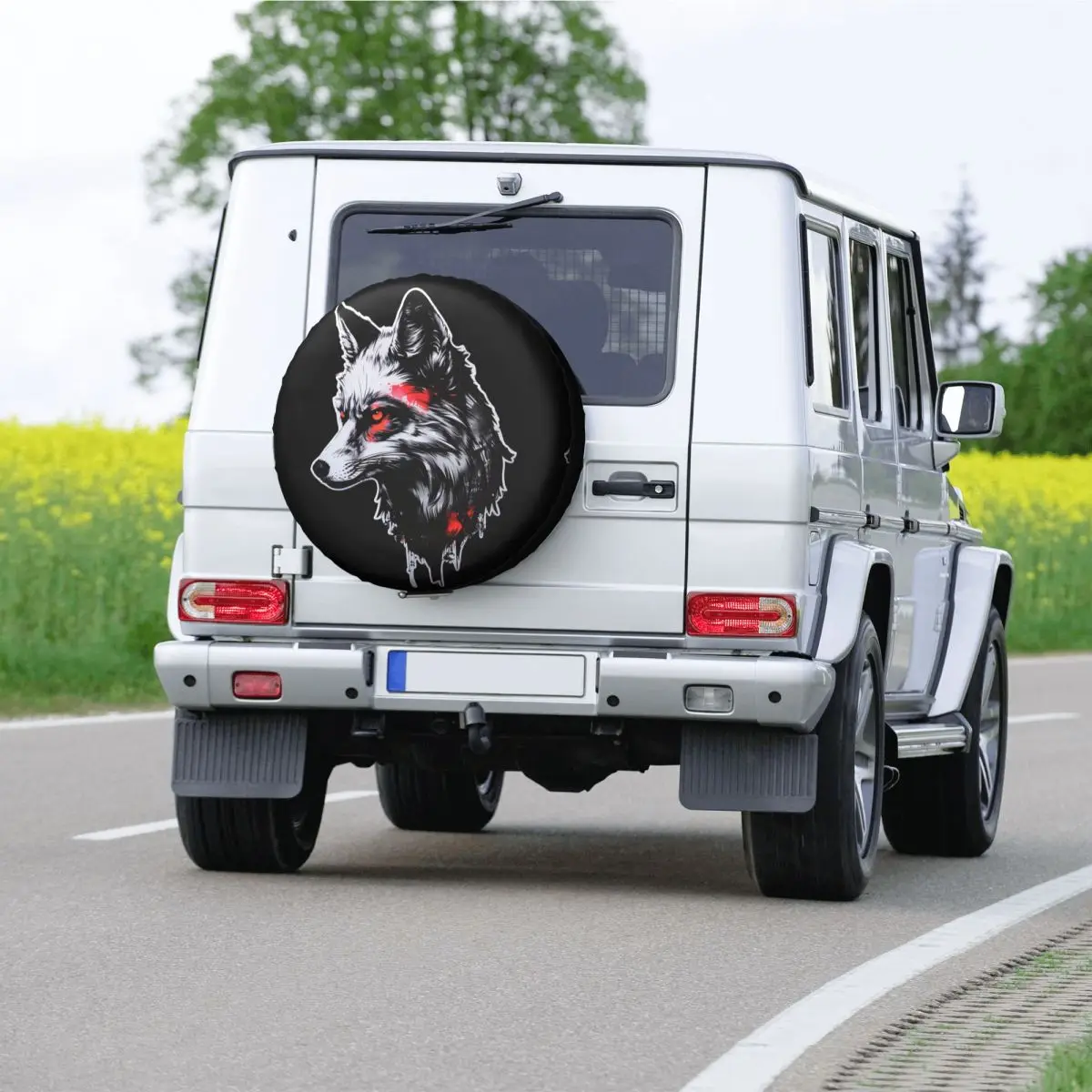مخصص الفضة الثعلب الأحمر عيون الغيار غطاء الإطارات ل جيب SUV RV 4WD ميتسوبيشي 4x4 عجلة حامي يغطي 14 "15" 16 "17" بوصة