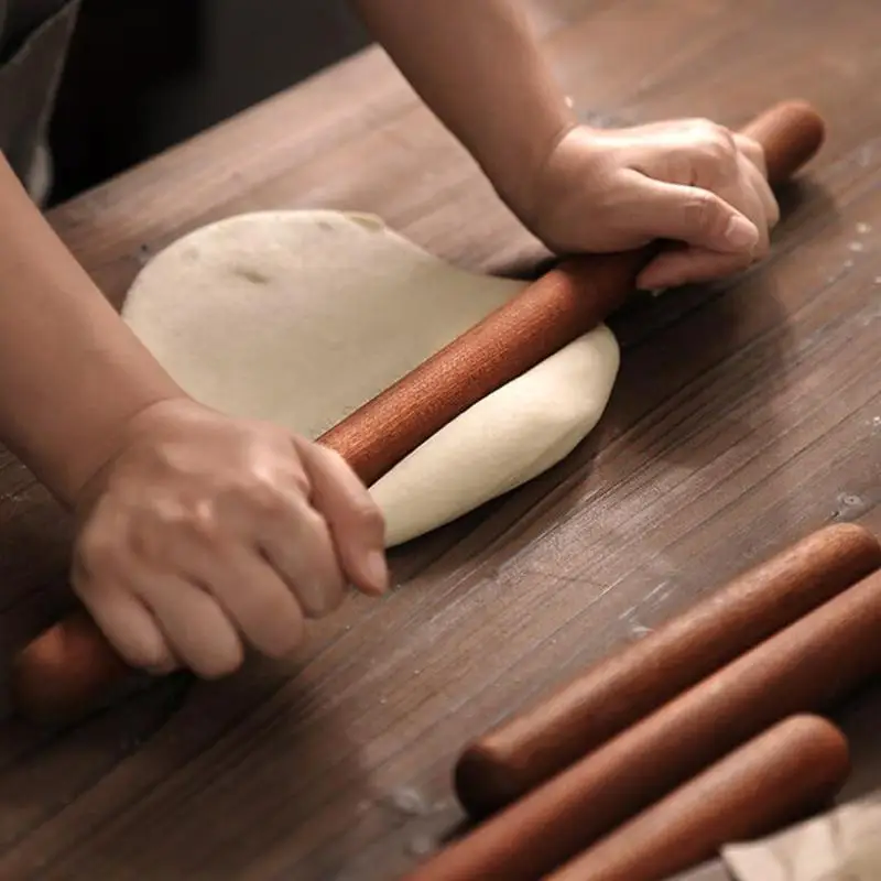 25/30cm Wooden Rolling Pin Fondant Cake Decoration Dough Roller Cooking Pastry Baking Tool Kitchen Accessories