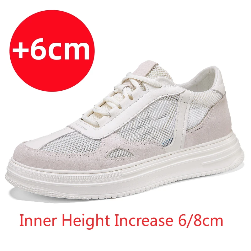 Men's Non Slip Sneakers Size：37-44 Outdoor Sports Shoes for Men Breathable Massage Inner Height Increase 6/8cm Casual Shoes