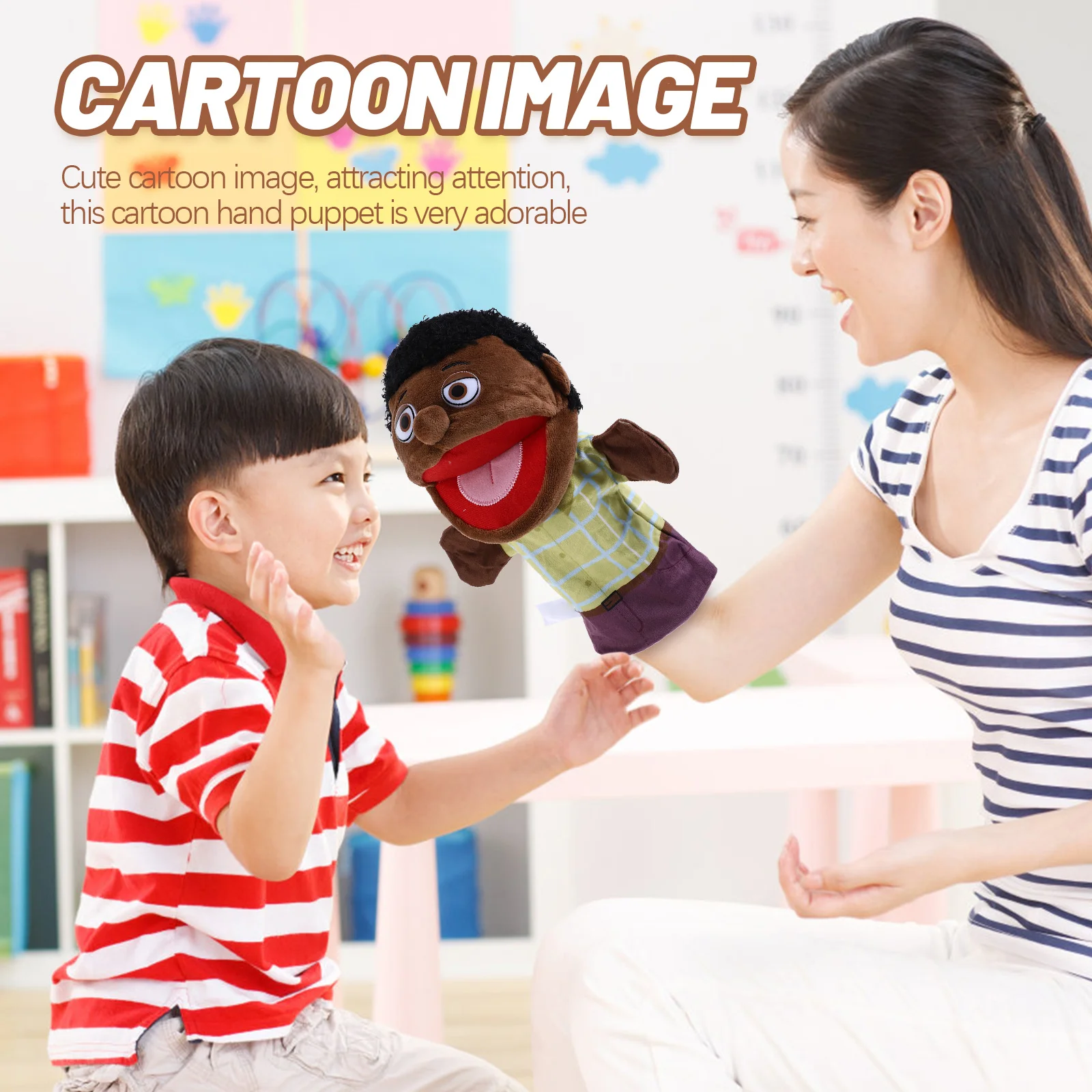 Burattino a mano narrazione Carattere morbido per giochi creativi Attività in classe Sviluppo cognitivo Coordinazione occhio-mano