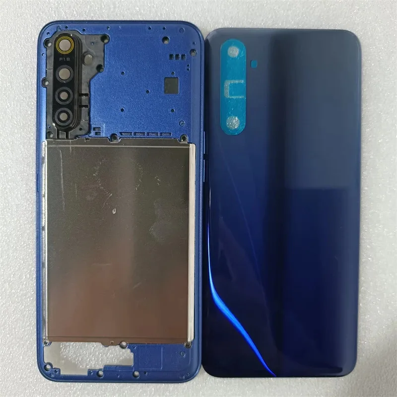 

Для Realme 6 RMX2001, полный корпус, средняя рамка, задняя крышка аккумулятора, задняя крышка с объективом камеры, запасные части