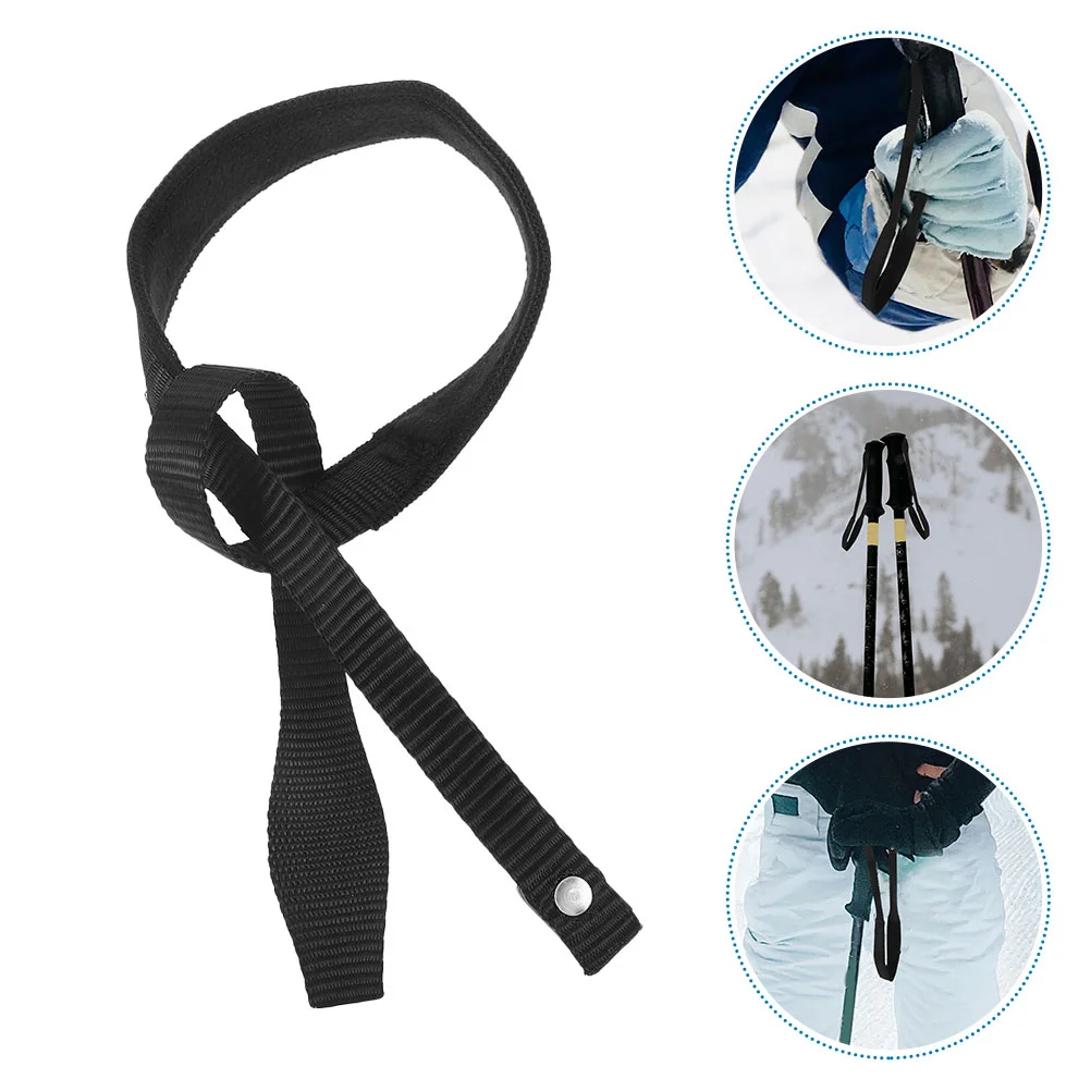 2 Pcs Walking Stick Trekking Pole Wrist Strap Wristband Ski Protective Tie for Sports Cane Binding Black