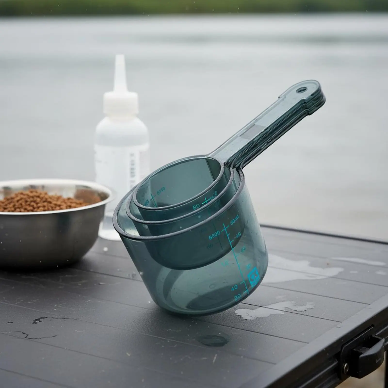 

3 Pieces Graduated Measuring Cup Easy to Clean Fishing Mixer Cup Stackable Design for Anglers