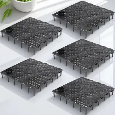 

5pcs Bottom Filter Plate Partition Black Multi Hole Design Fish Tank Gravel Sand Divider Boards Plastic Grid Panel Aquarium