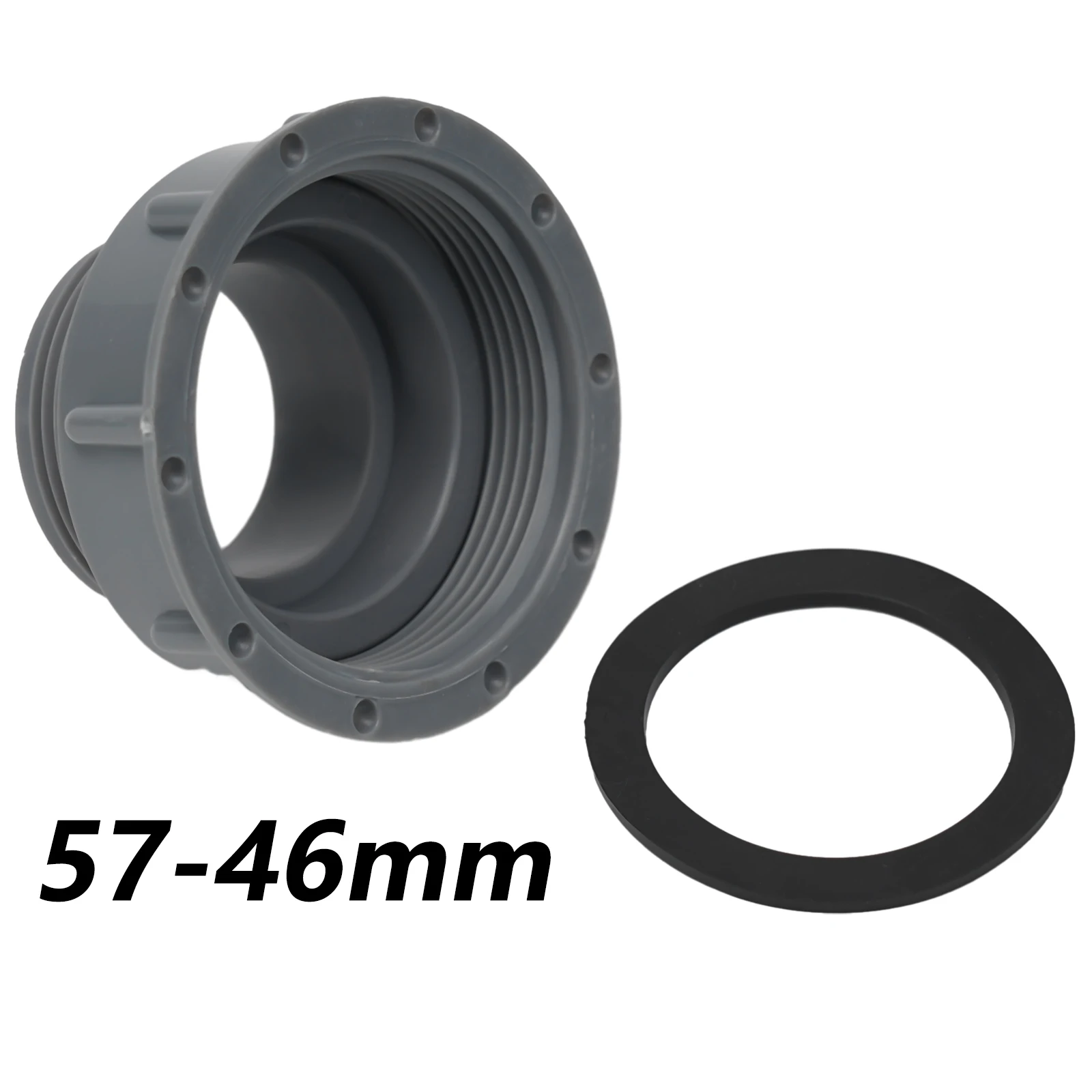 Gewindeadapter Reduzierstück 58–46 Mm – Für Küchenspüle, Wasserhahn & Gartenschlauch – Aus Robustem Kunststoff, Einfach Montiert