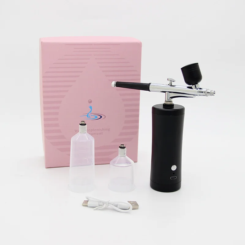 Rechargeable Airbrush Compressor Kit Nail Art Tattoo Cake Makeup Water Oxygen Deep Hydrating Oxygen Injector Air Brush Kit Nails