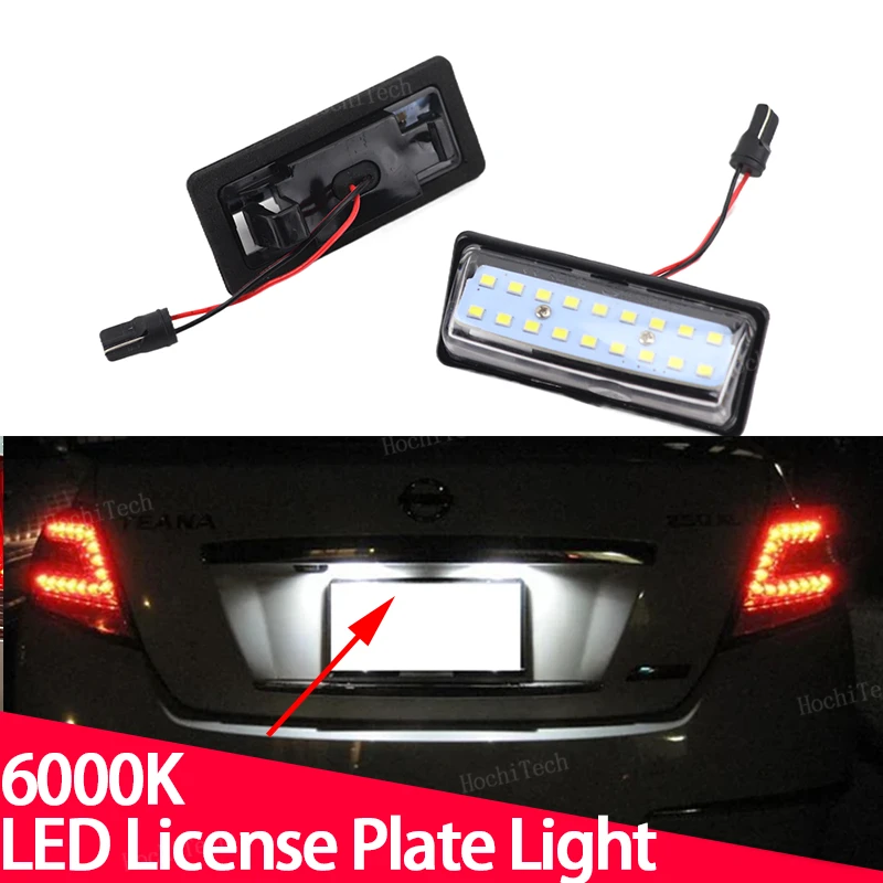 2PCS Car License Plate Light Upgrade Error Free for Nissan TEANA J31 J32 Maxima Altima Rogue Murano Pathfinder Sentra Versa